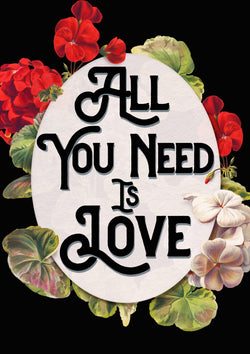 All You Need Is Love Song Lyric Music Poster Wall Art Print - Ink North 