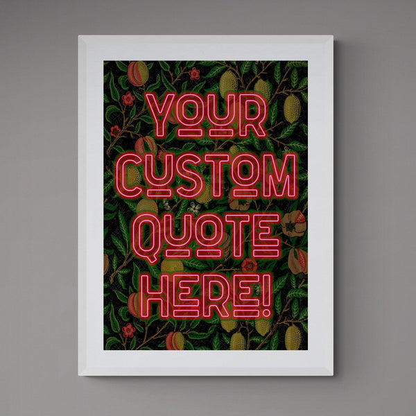 Custom Quote Song Lyric Poster Print Vintage Style Red Neon - Ink North 