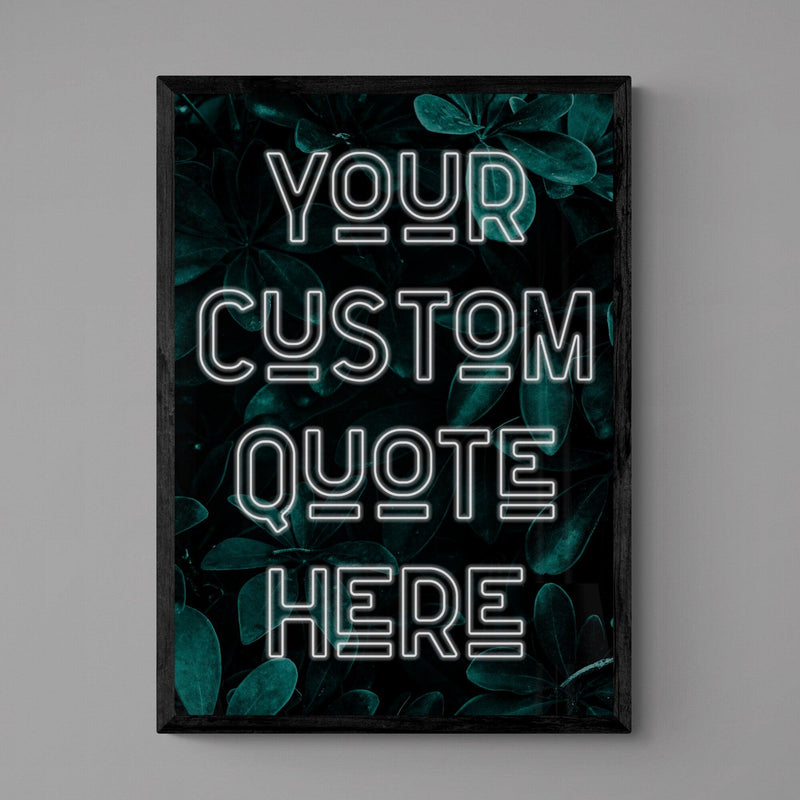 Custom Quote Song Lyric Poster Retro Art Print Green Leaf - Ink North 