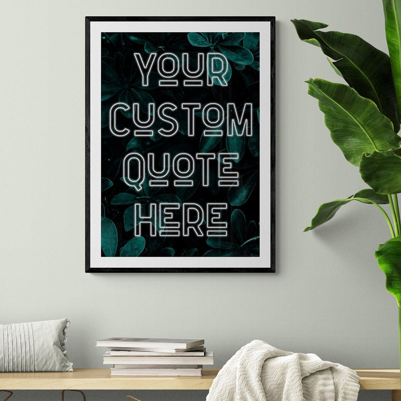 Custom Quote Song Lyric Poster Retro Art Print Green Leaf - Ink North 