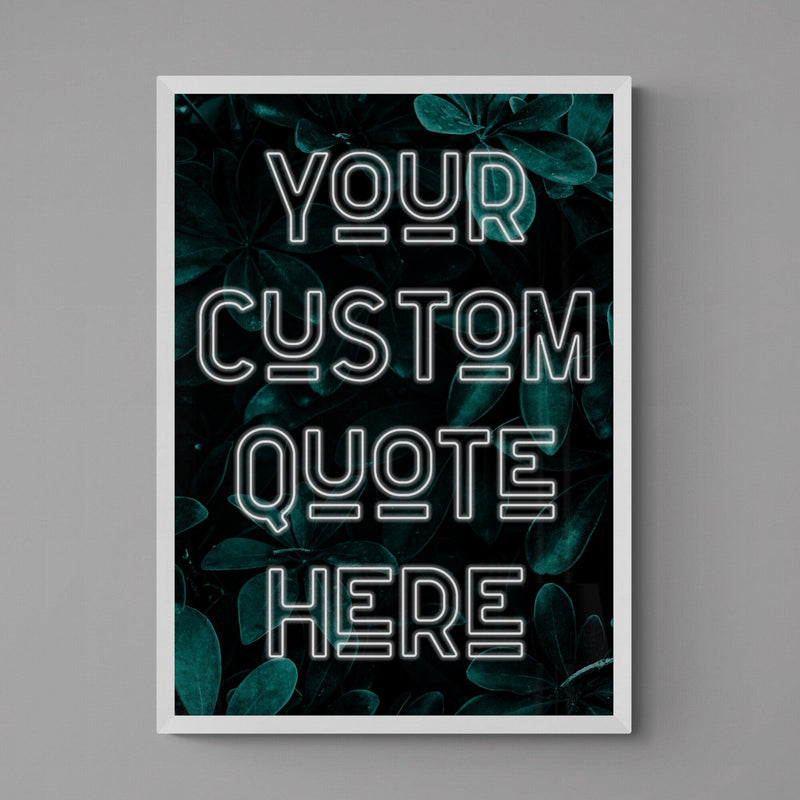 Custom Quote Song Lyric Poster Retro Art Print Green Leaf - Ink North 