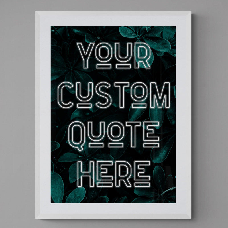 Custom Quote Song Lyric Poster Retro Art Print Green Leaf - Ink North 