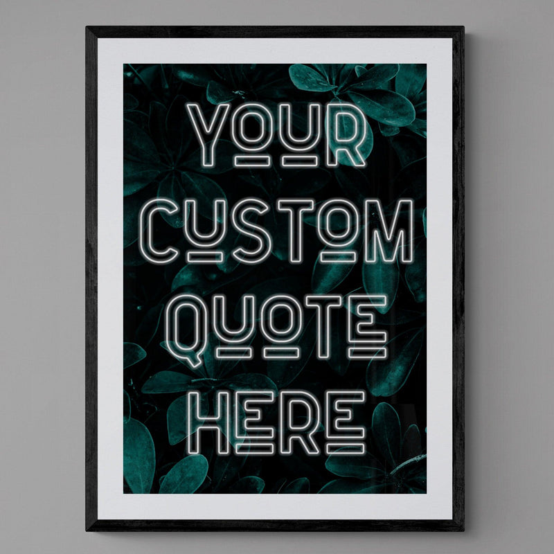 Custom Quote Song Lyric Poster Retro Art Print Green Leaf - Ink North 