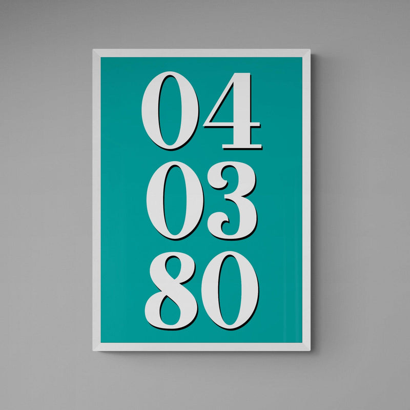 Custom Special Date Poster Print Vintage Style Green Blue - Ink North 