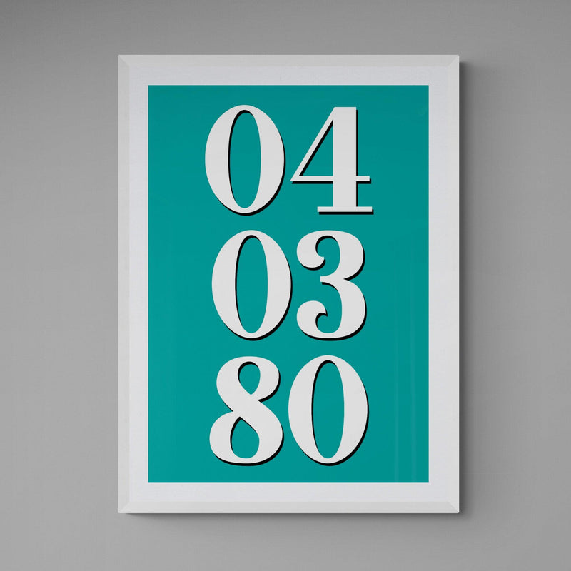 Custom Special Date Poster Print Vintage Style Green Blue - Ink North 