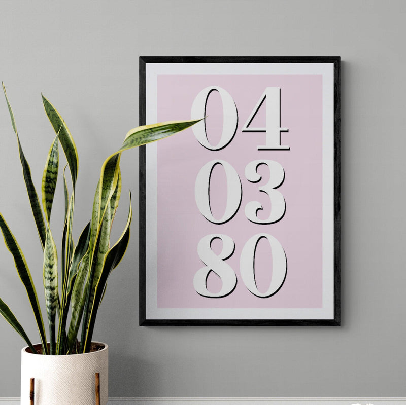 Custom Special Date Poster Print Vintage Style Pink - Ink North 