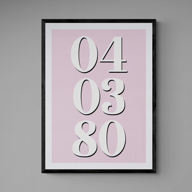 Custom Special Date Poster Print Vintage Style Pink - Ink North 