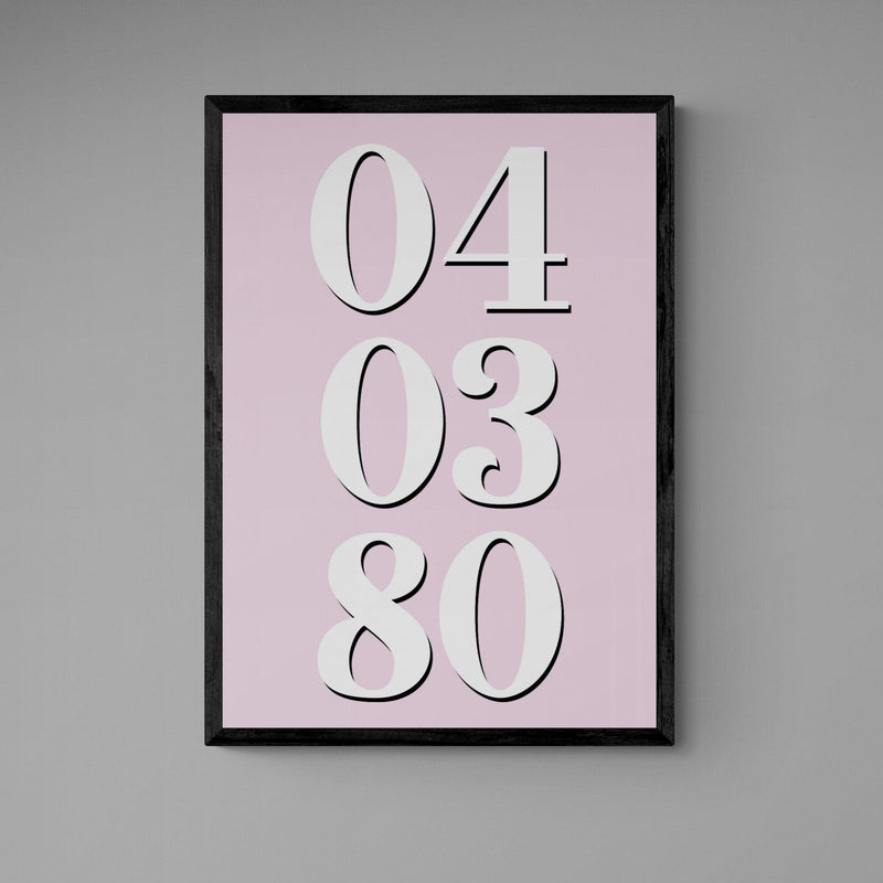 Custom Special Date Poster Print Vintage Style Pink - Ink North 