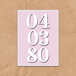 Custom Special Date Poster Print Vintage Style Pink - Ink North 