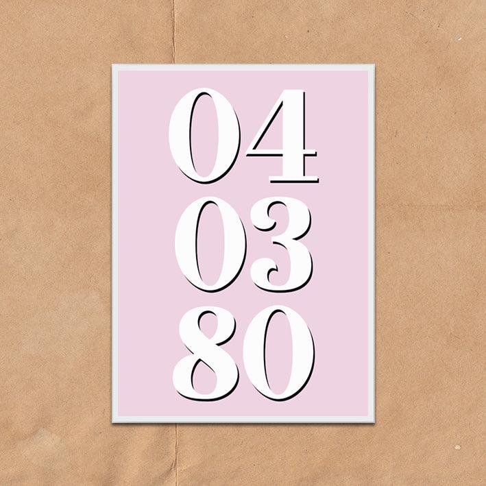 Custom Special Date Poster Print Vintage Style Pink - Ink North 