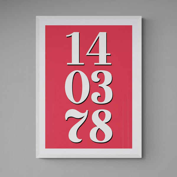 Custom Special Date Poster Print Vintage Style Red - Ink North 