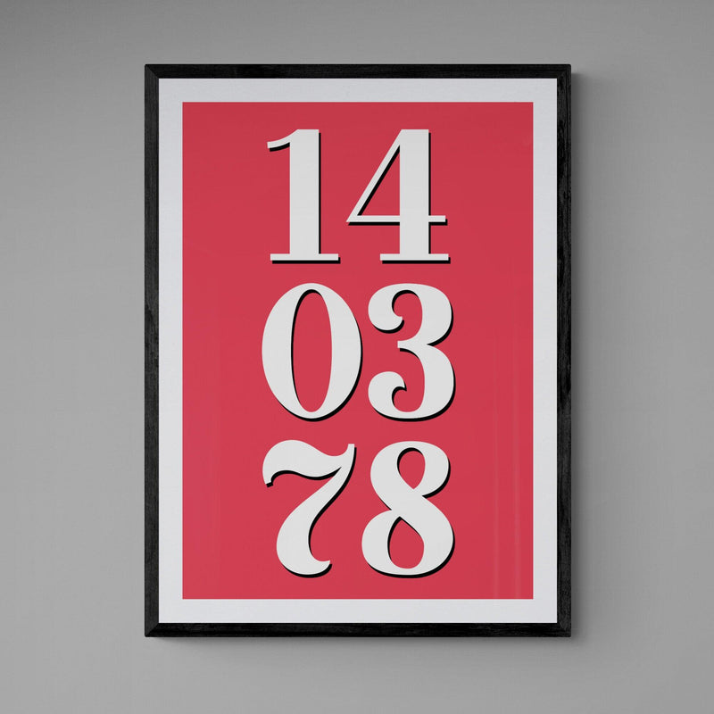 Custom Special Date Poster Print Vintage Style Red - Ink North 