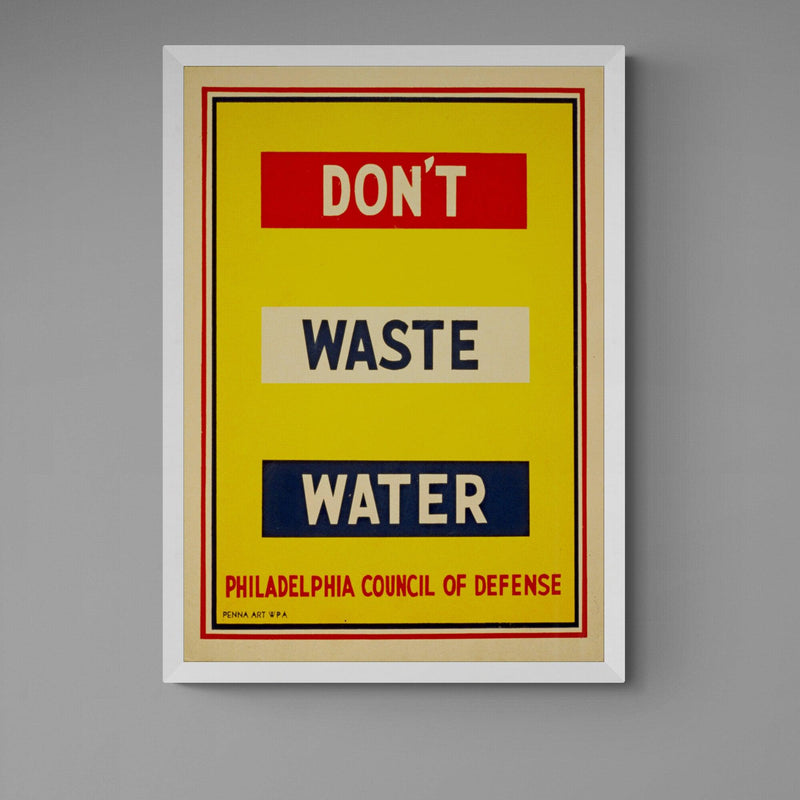 Don't Waste Water Advert Antique Poster vintage kitchen wall art print - Ink North 