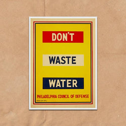 Don't Waste Water Advert Antique Poster vintage kitchen wall art print - Ink North 