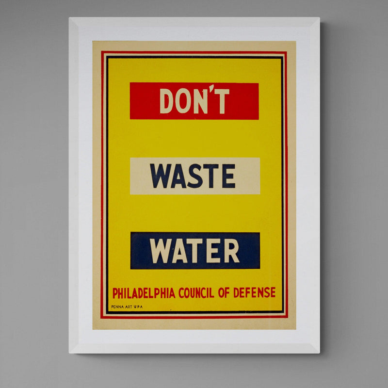 Don't Waste Water Advert Antique Poster vintage kitchen wall art print - Ink North 