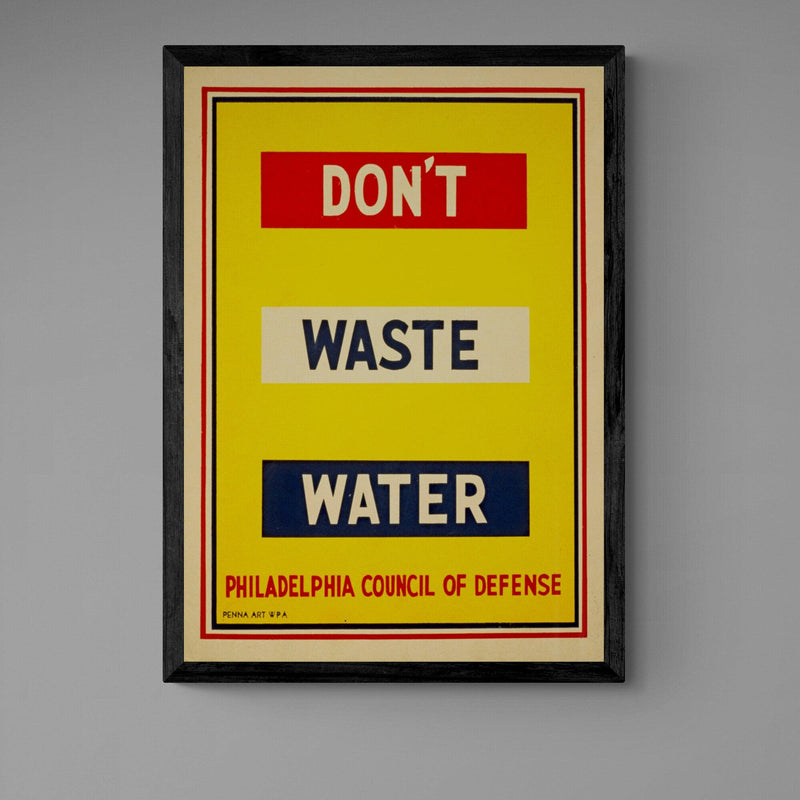 Don't Waste Water Advert Antique Poster vintage kitchen wall art print - Ink North 