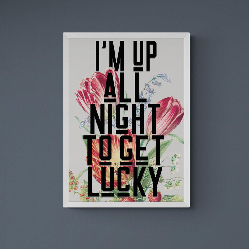 Get Lucky Song Lyric Music Poster Wall Art Print - Ink North 