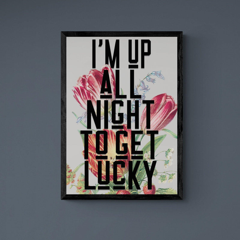 Get Lucky Song Lyric Music Poster Wall Art Print - Ink North 