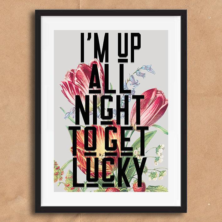 Get Lucky Song Lyric Music Poster Wall Art Print - Ink North 