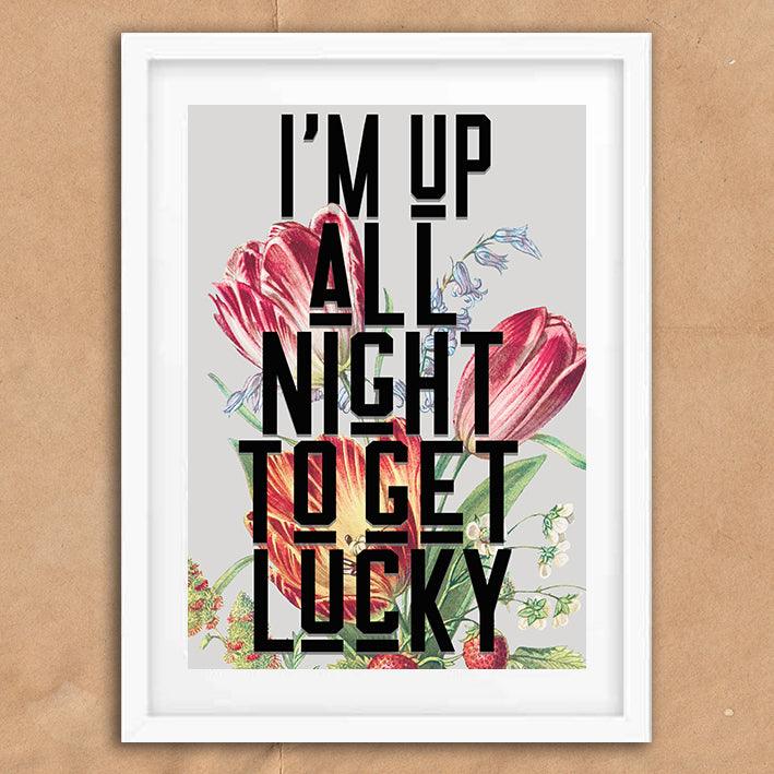 Get Lucky Song Lyric Music Poster Wall Art Print - Ink North 