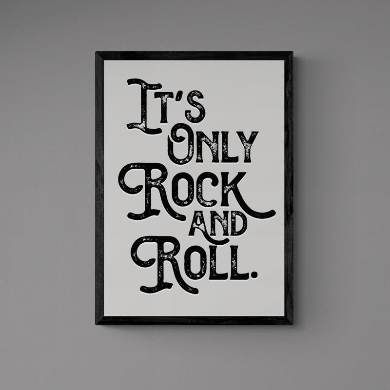 It's Only Rock and Roll Song Lyric Poster Wall Art Print - Ink North 