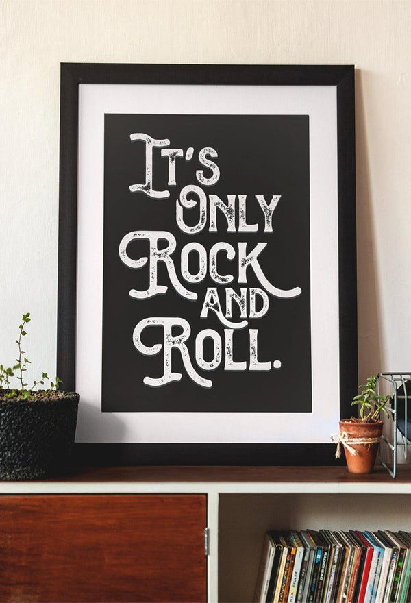 It's Only Rock and Roll Song Lyric Poster Wall Art Print - Ink North 