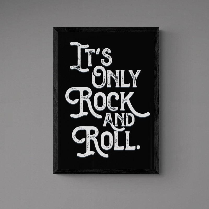 It's Only Rock and Roll Song Lyric Poster Wall Art Print - Ink North 