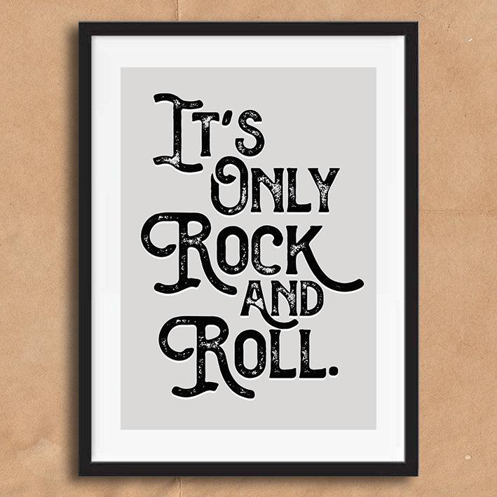 It's Only Rock and Roll Song Lyric Poster Wall Art Print - Ink North 