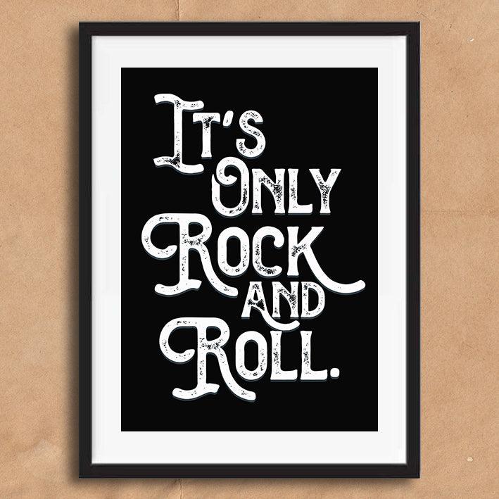 It's Only Rock and Roll Song Lyric Poster Wall Art Print - Ink North 