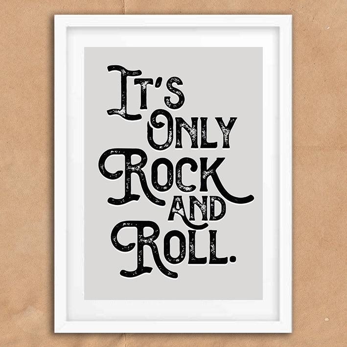 It's Only Rock and Roll Song Lyric Poster Wall Art Print - Ink North 