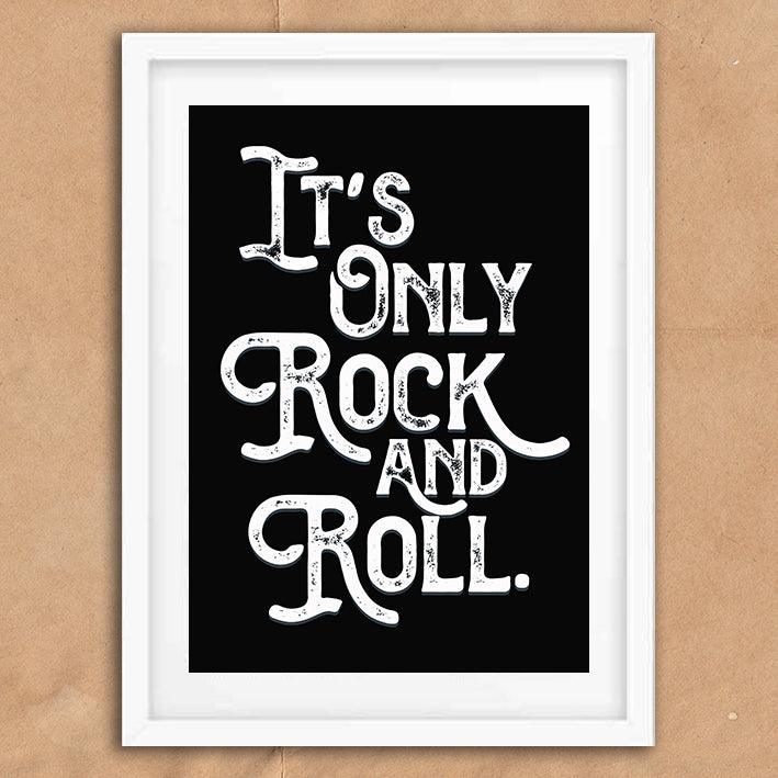 It's Only Rock and Roll Song Lyric Poster Wall Art Print - Ink North 