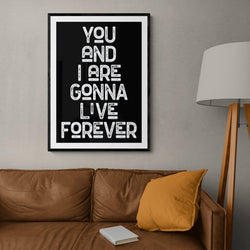 Live Forever Song Lyric Music Poster Wall Art Print - Ink North 