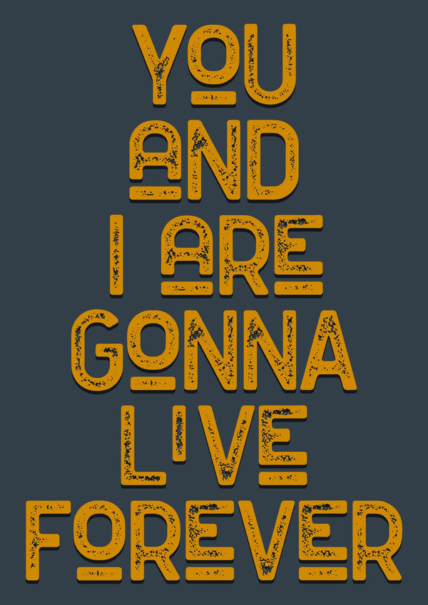 Live Forever Song Lyric Music Poster Wall Art Print - Ink North 