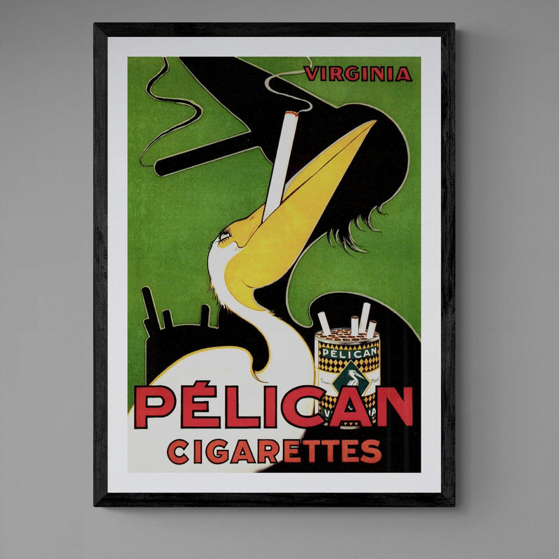 Pelican Cigarettes Advert Antique Poster vintage wall art print - Ink North 