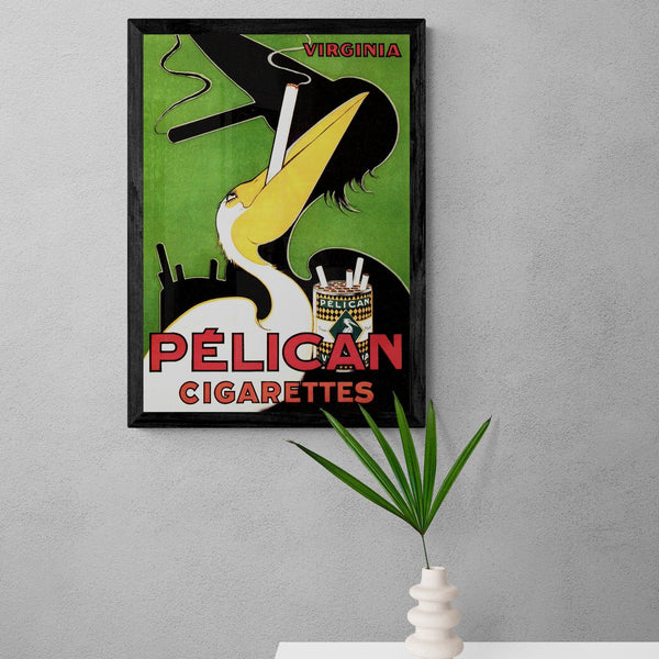 Pelican Cigarettes Advert Antique Poster vintage wall art print - Ink North 