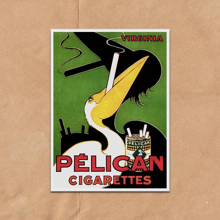 Pelican Cigarettes Advert Antique Poster vintage wall art print - Ink North 