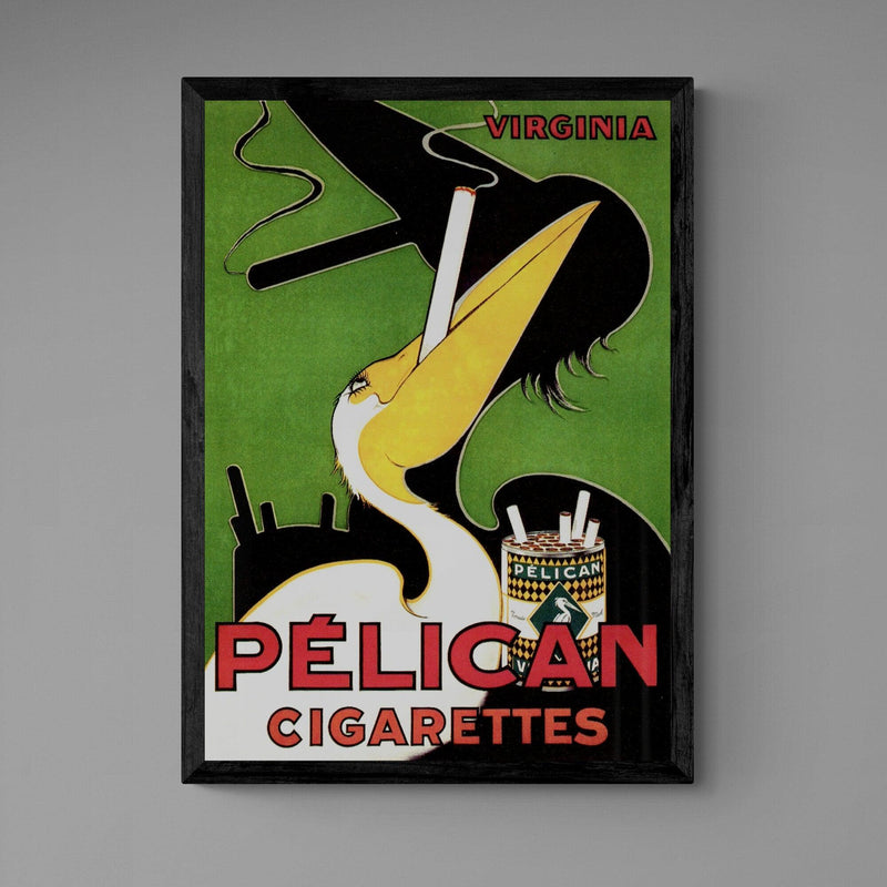 Pelican Cigarettes Advert Antique Poster vintage wall art print - Ink North 