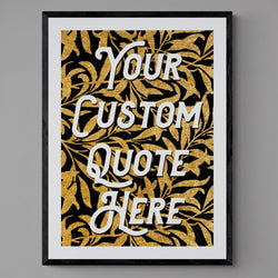 Personalised Quote Song Lyric Poster Retro Art Print Gold Leaf - Ink North 