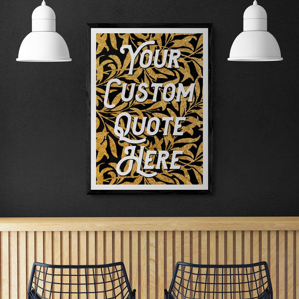 Personalised Quote Song Lyric Poster Retro Art Print Gold Leaf - Ink North 