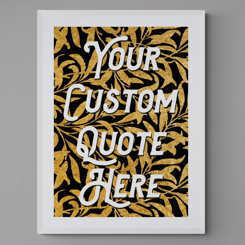 Personalised Quote Song Lyric Poster Retro Art Print Gold Leaf - Ink North 