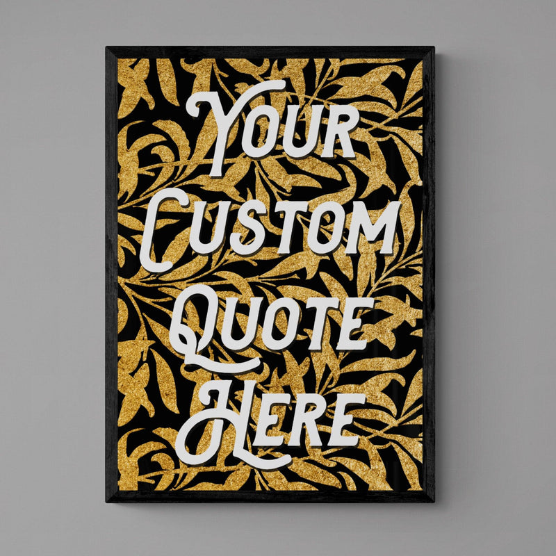 Personalised Quote Song Lyric Poster Retro Art Print Gold Leaf - Ink North 