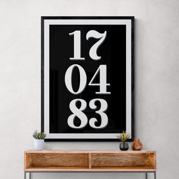 Personalised Special Date Poster Print Vintage Style Black White - Ink North 