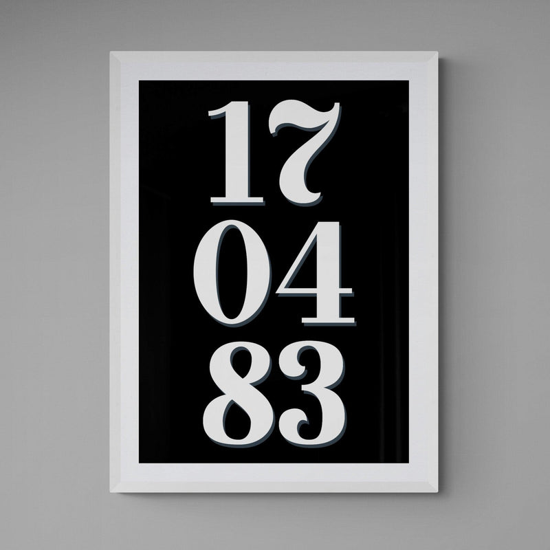 Personalised Special Date Poster Print Vintage Style Black White - Ink North 