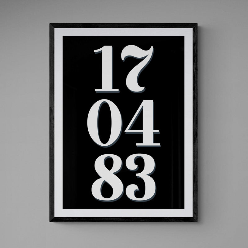 Personalised Special Date Poster Print Vintage Style Black White - Ink North 