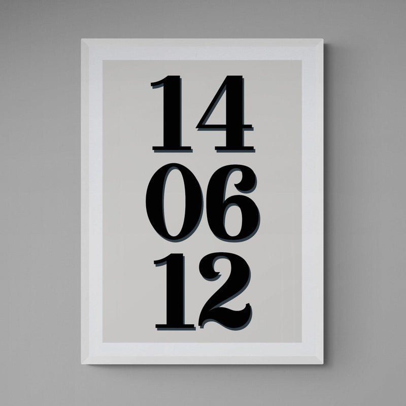 Personalised Special Date Poster Print Vintage Style Grey Black - Ink North 