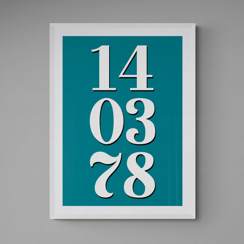 Personalised Special Date Poster Print Vintage Style Teal - Ink North 