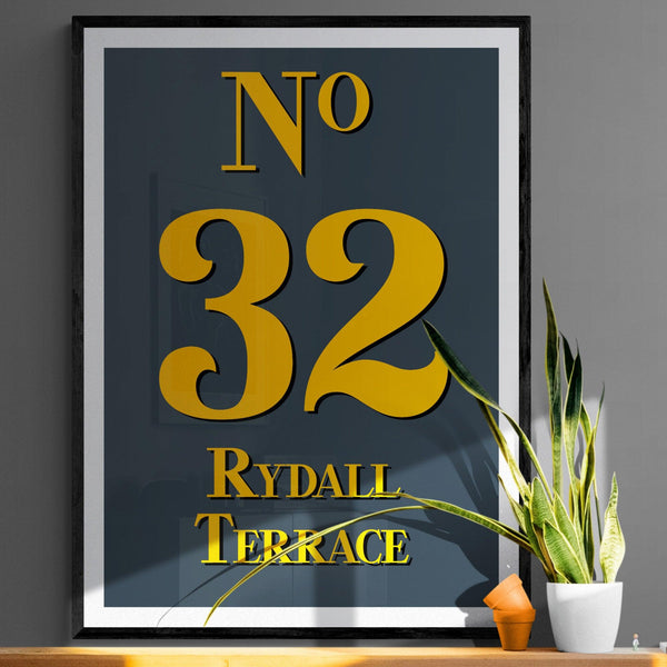 Personalised Street Address Poster Print Vintage Style - Ink North 