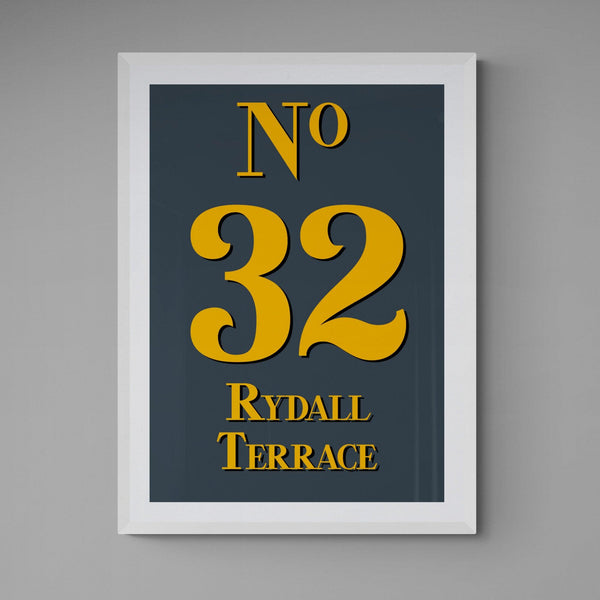 Personalised Street Address Poster Print Vintage Style - Ink North 