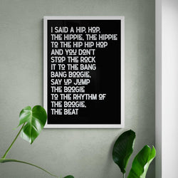 Rappers Delight Song Lyric Music Poster Wall Art Print - Ink North 