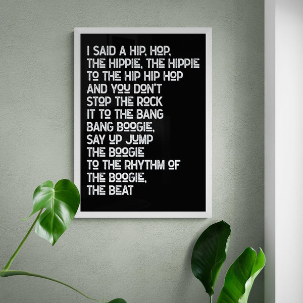 Rappers Delight Song Lyric Music Poster Wall Art Print - Ink North 